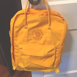 Fjallraven Kanken yellow backpack. New